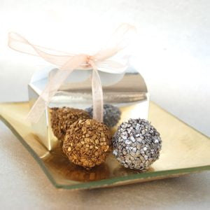 Champagne & Dark Chocolate Truffles: 2 piece favor box